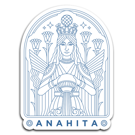 Anahita Tribute Stained Glass Sticker from Persian Sticker Stories