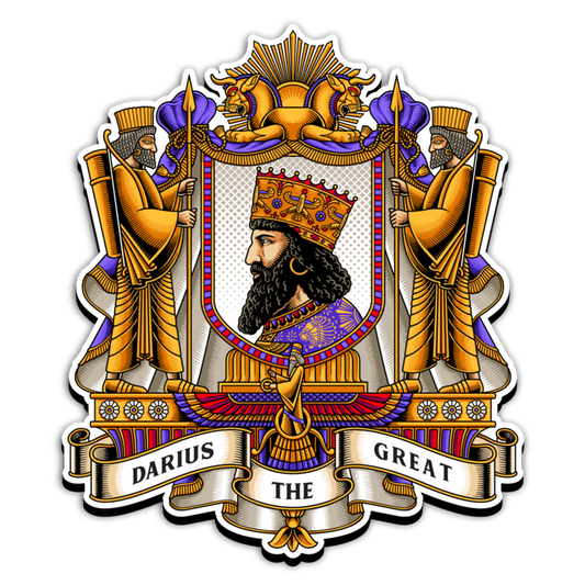 Original Darius the Great Coat of Arms magnet featuring exclusive heraldic 
artwork inspired by the Achaemenid Empire and Persian history.