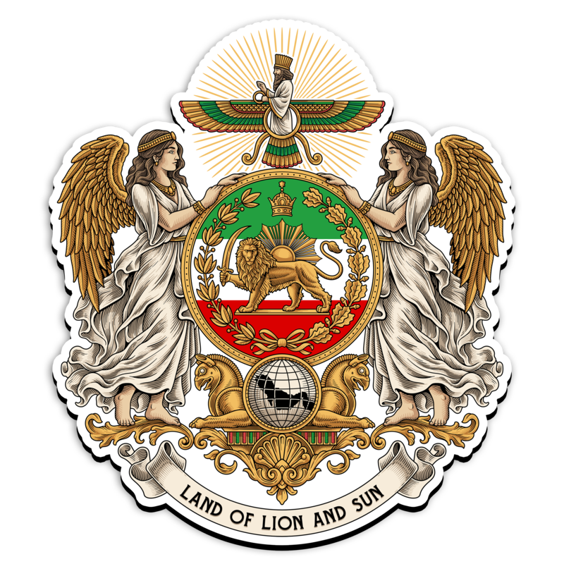 Original Land of the Lion & Sun Coat of Arms magnet featuring the crowned 
Lion and Sun.