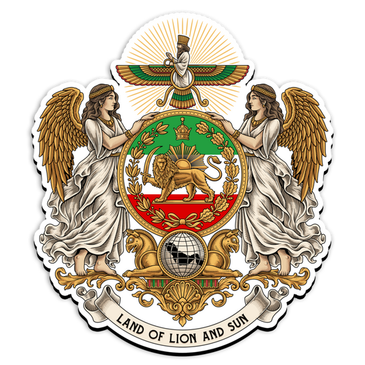 Original Land of the Lion & Sun Coat of Arms magnet featuring the crowned 
Lion and Sun.